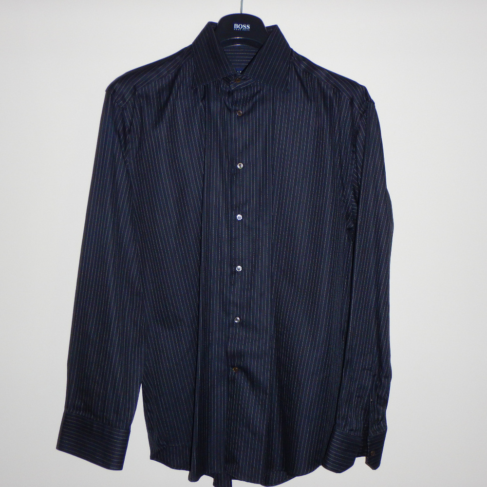Great black pin-stripped Canali dress shirt